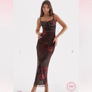 House of CB Floral Brown Maxi Dress